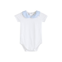 Martin White/Light Blue Stripe Collar Body Suit