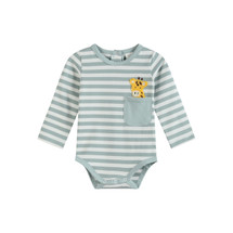  Rook Green Stripe Long Sleeve Body Suit