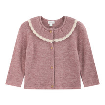 Hazel Rose Cardigan with Contrast Trim & Collar 