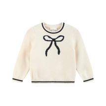 Poppy Cream/Navy Bow Knit Jumper