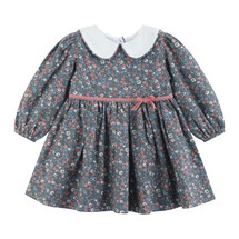 Alexandra Blue Long Sleeve Floral Dress 