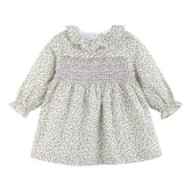 Odile Lavender Floral Smock Dress
