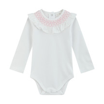  Viviana White/ Rose Smock Collar Body