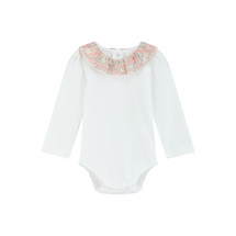 Claudia White/Pink Frill Collar Baby Body 