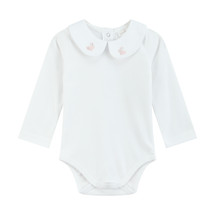 Olive white Baby Body with Bunny Embroidery 