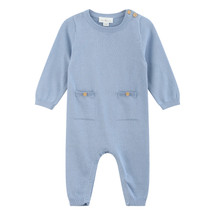Simen Blue knitted Romper Suit with pockets