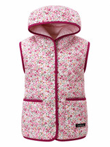 Maria Pink Floral Padded Gilet with Hood