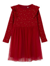 Froyane Red Glitter Tulle Dress