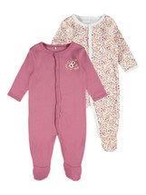 Rose Flower 2-Pack Snap Button Nightsuit
