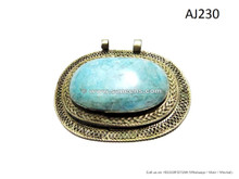 afghan kuchi pendants with turquoise stones