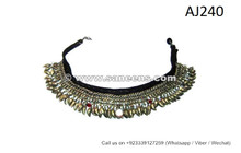 afghan kuchi necklaces chokers with almond dangles