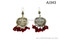 afghan kuchi earrings with red stones