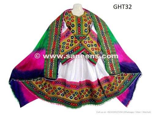 handmade tribal pashtun singer dresses frocks with mirrors medallions