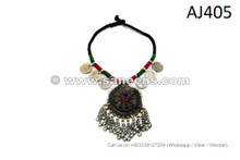 afghan kuchi necklaces with coins dome pendants