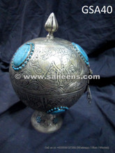 afghan antique round box