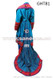Afghan Fashion Long Train Gown in blue color