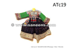 Afghan Dress In Velvet Tribal Silk Embroidered Vintage Apparel With Tassels Medallions