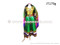 afghan dress in green color with yakhan work embroidery