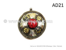kuchi jewellery pendants with coral stones