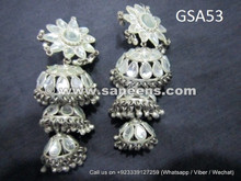 silver art afghan earrings