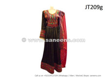 afghan dress gown in black color