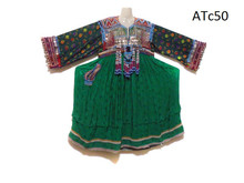 Buy Kuchi Culture Coins Dress Balochi Fashion Long Frock In Green Color