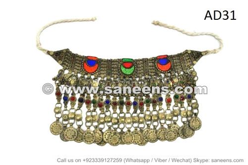 afghan kuchi tribal chokers necklace