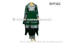 afghan dress in green color