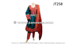 afghan dress in teal color