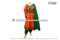 afghan muslim orange dress with balochi embroidery work