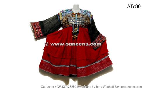 afghan kuchi dress in red color