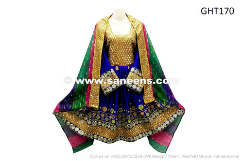 afghan pashtun persian dresses in blue color