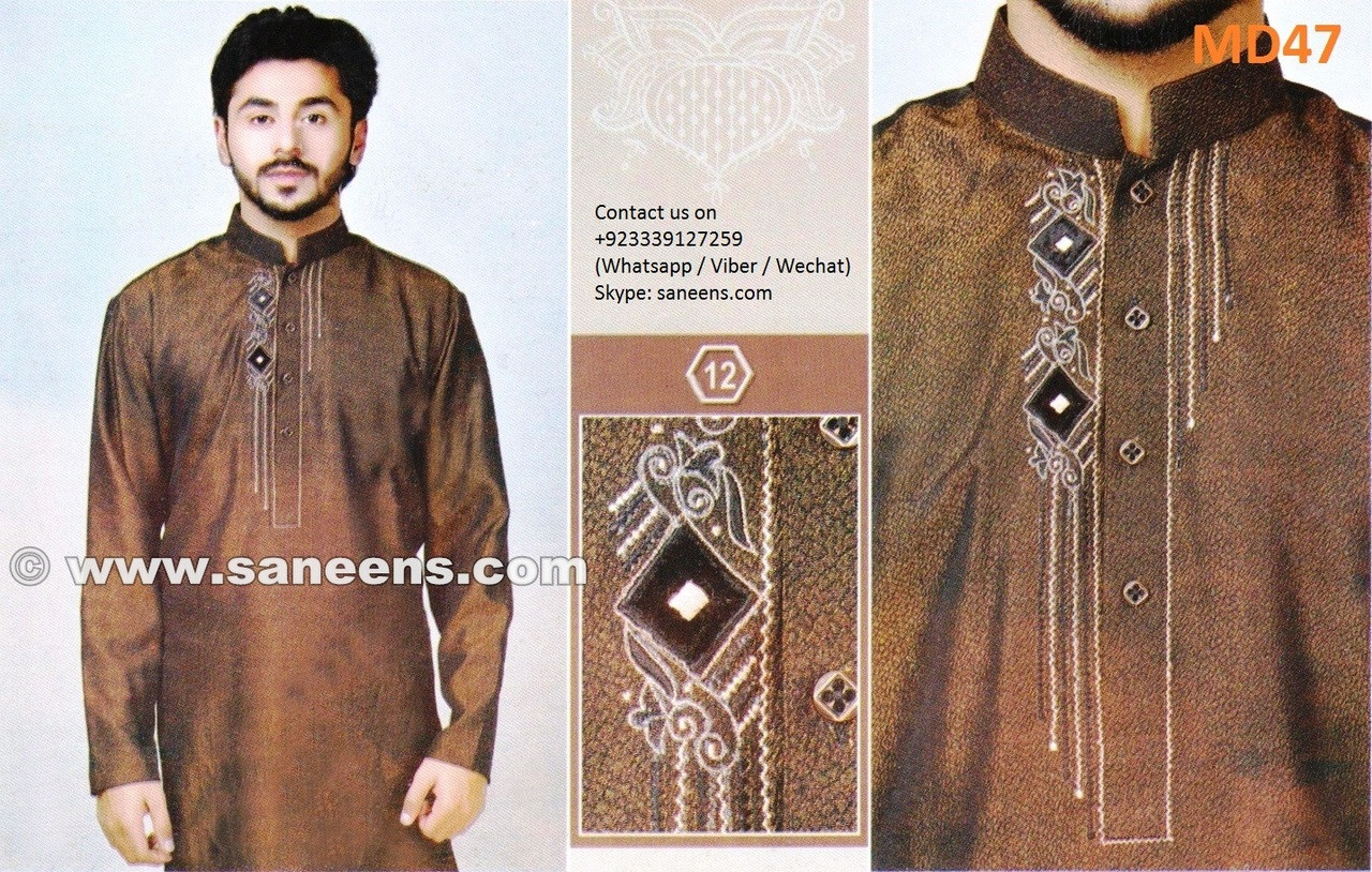 SHALWAR KAMEEZ SALWAR pakistani afghan islamic clothing beige brown mens pashtun 