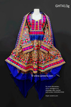 afghan clothes, persian bridal frock in high low design