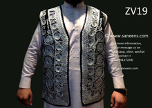 afghan vest, pathan waistcoat with zardozi work