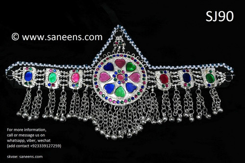 afghan jewelry, persian singer forehead jewelry