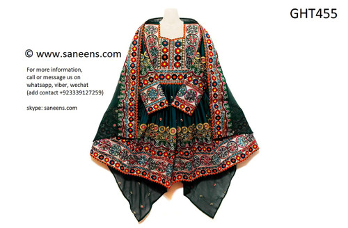 afghan clothes, mirrors work pashtun bridal frock