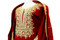 afghan traditional dress in red velvet