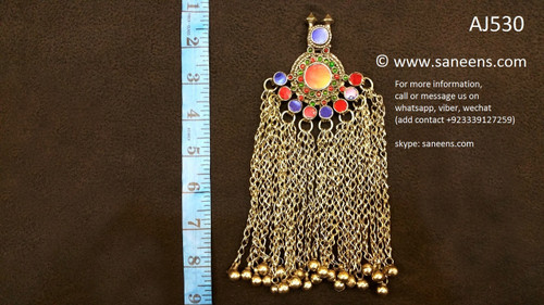 ethnic kuchi pendant, afghan jewelry