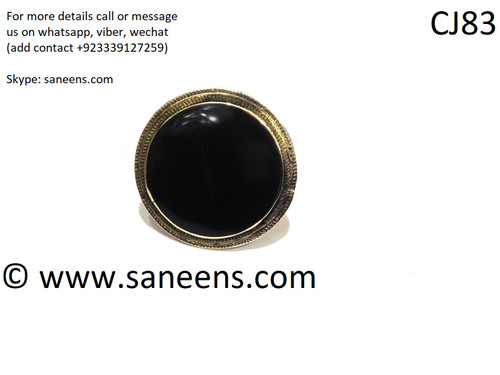 afghan kuchi simple rings in black stone