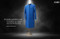 New afghan men simple long coat in blue color