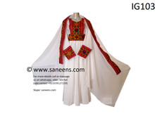 New tribal ethnic white simple embroidery