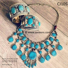 New afghan turkmen jewellery in turquoise color