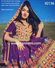 New afghan fashionable kuchi purple dress