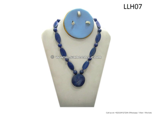 afghan lapis stone necklace, kuchi lapis beads choker