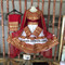 traditional saneens white and red color dress