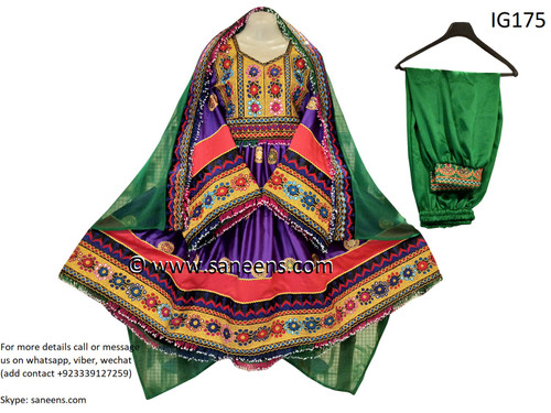 New Afghan clothes in purple color