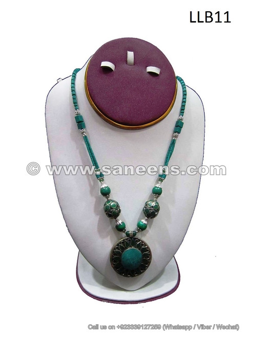 genuine afghan turquoise stone necklace choker