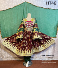 Red Wedding Banarsi Fabric Fashion Clothes, Afghanistan Dress , Toj, 