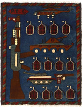 Afghan, Hand Knotted, Pashtun, Blue, War Rug